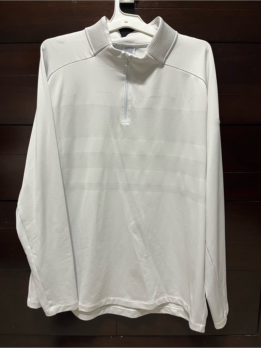 Nike White Long-Sleeve Quarter-Zip Performance Tee